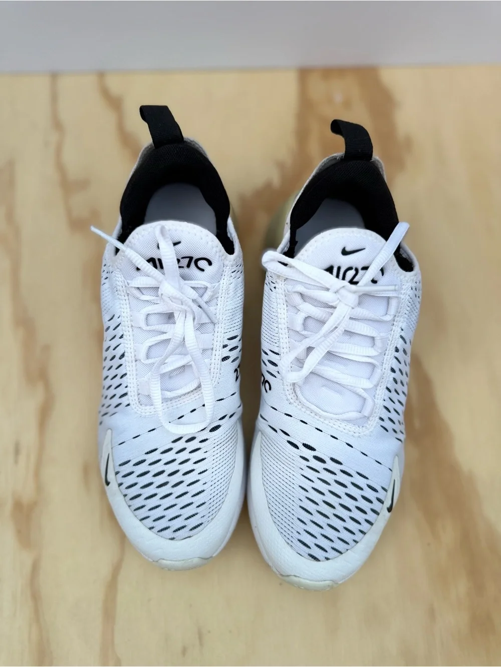 Nike Air Max 270White and Black  Athletic Sneakers